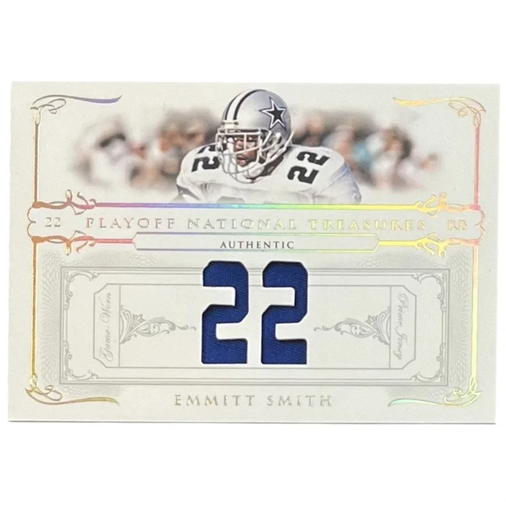 2007 Playoff National Treasures Material Jersey Numbers #67 Emmitt Smith /22